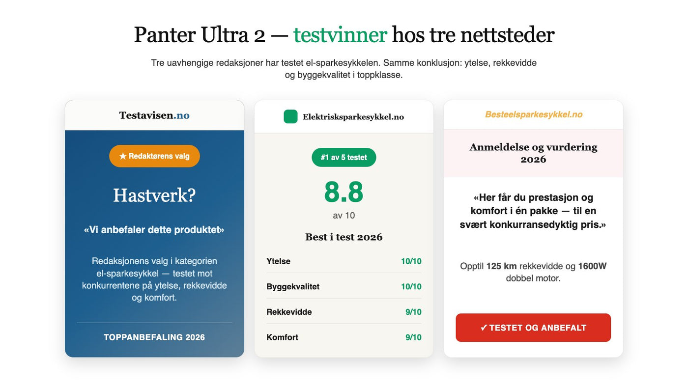 Panter Ultra 2 – kåret til «Den aller beste» av Anbefaler.com 2026